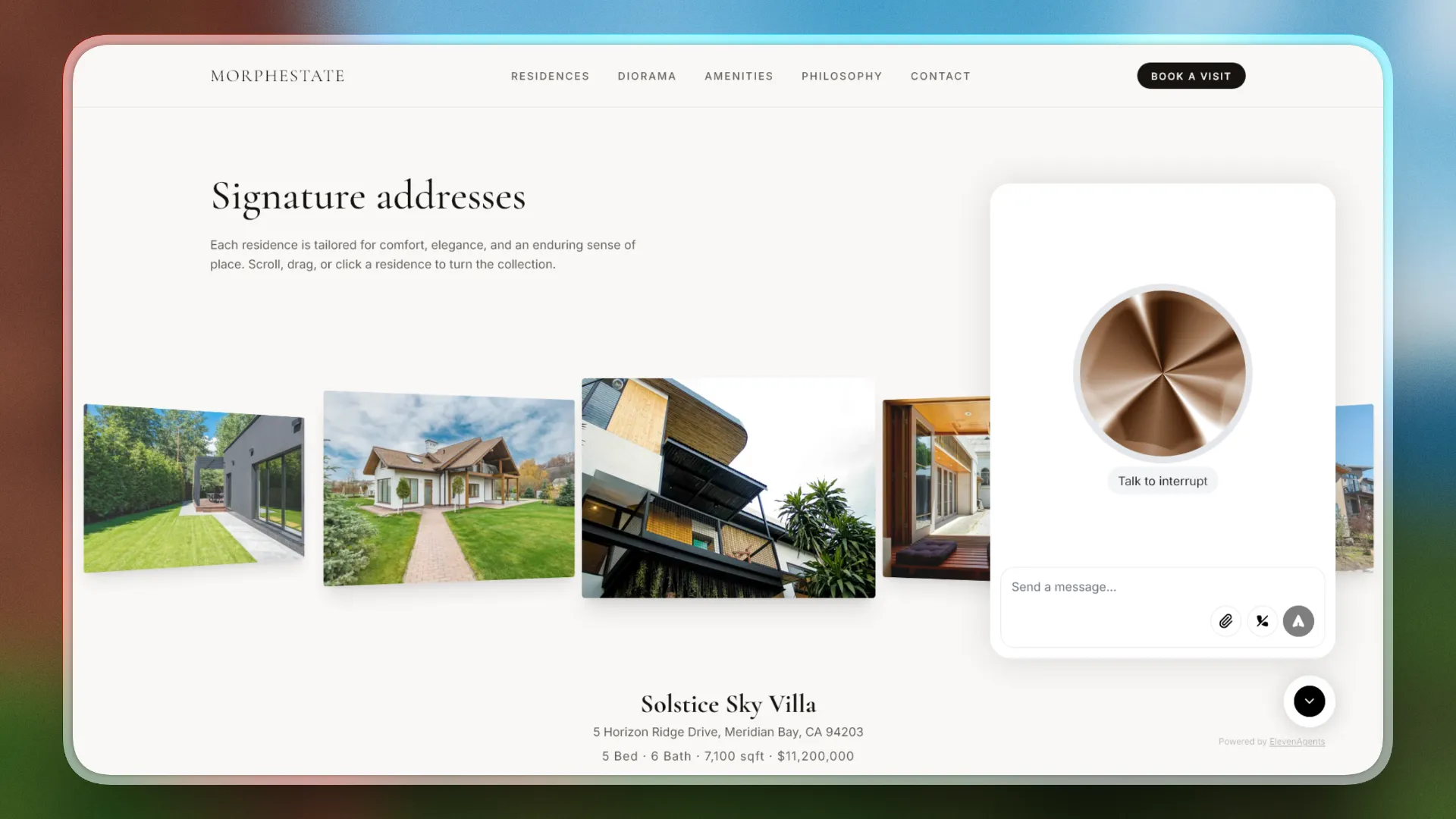 A preview of the website